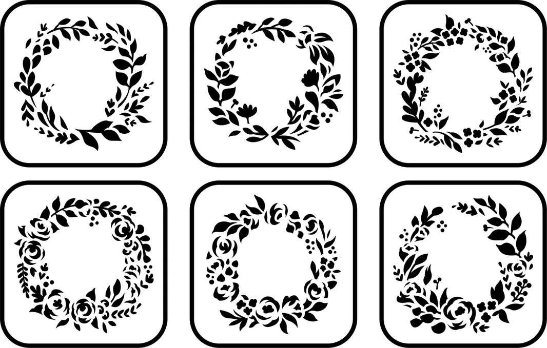 JRV Stencil Floral Wreath Mini