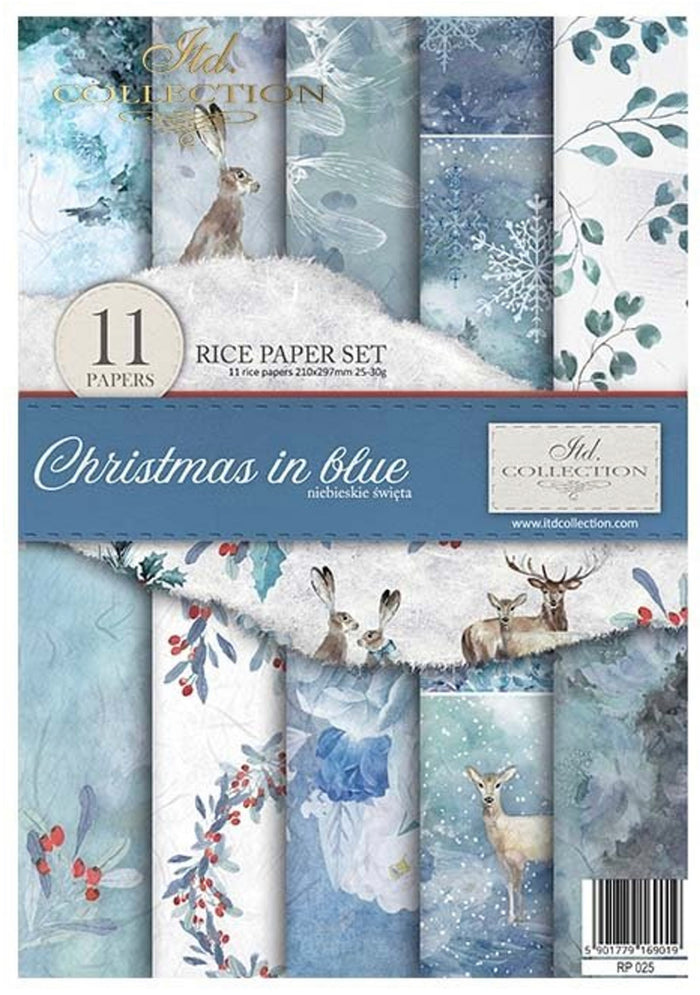 Christmas in Blue Set of 11 Rice Papers