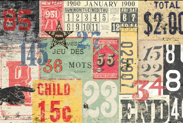 Roycycled Numbered Decollage, design by Roycycled, arts & entertainment > hobbies & creative arts > arts & crafts > art & crafting materials > craft shapes & bases > craft wood & shapes, for decoupage and crafting