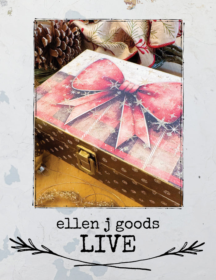 HOLIDAY WOOD GIFT BOX with LAYERS OF DECOUPAGE & TEXTURE 11/3/25