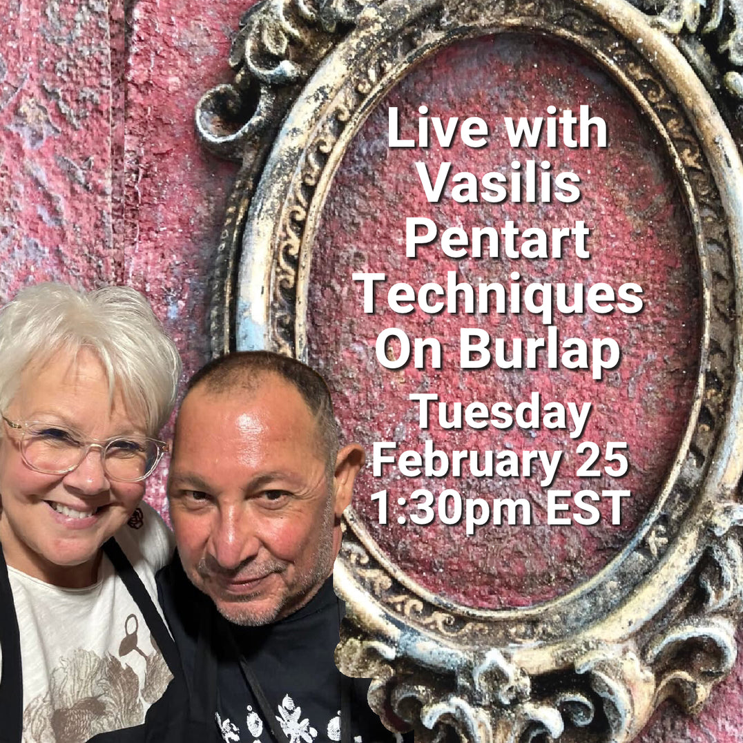 Painted Burlap effects with Pentart 2/25/25