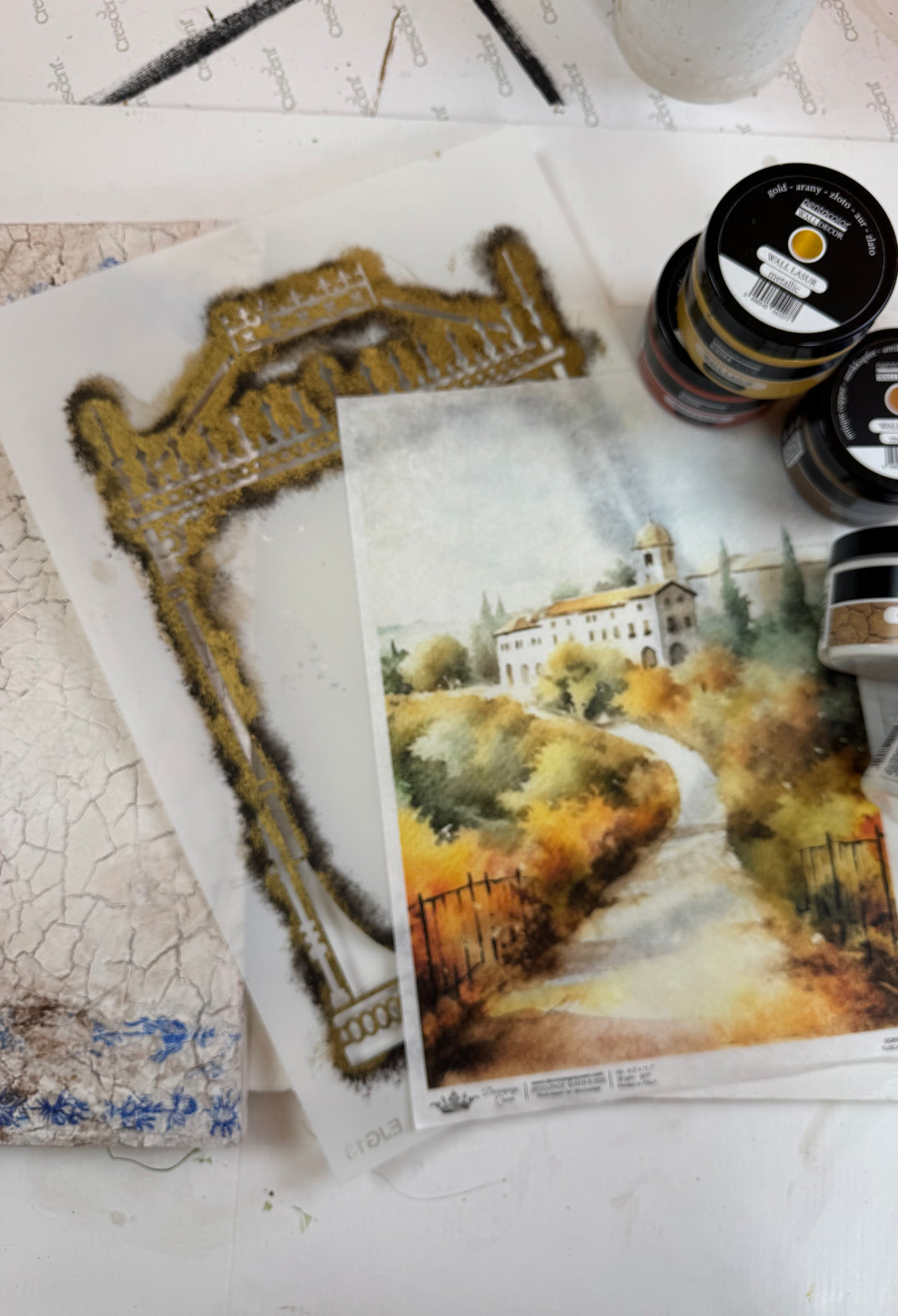 NEW Pentart Cracking Plaster and Metallic Lasur, Part One and Two 3/19 & 3/27