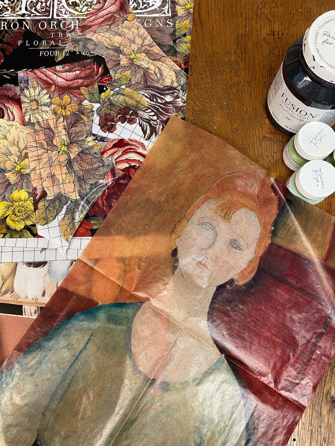 DECOUPAGE AND TRANSFERS TO MAKE A LONG LEAN LADY ON A WOOD PLANK 8/7/23