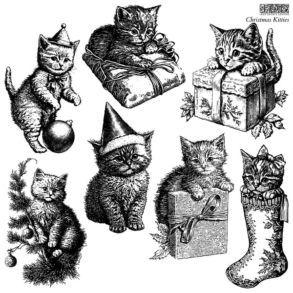Christmas Kitties IOD Décor Stamp