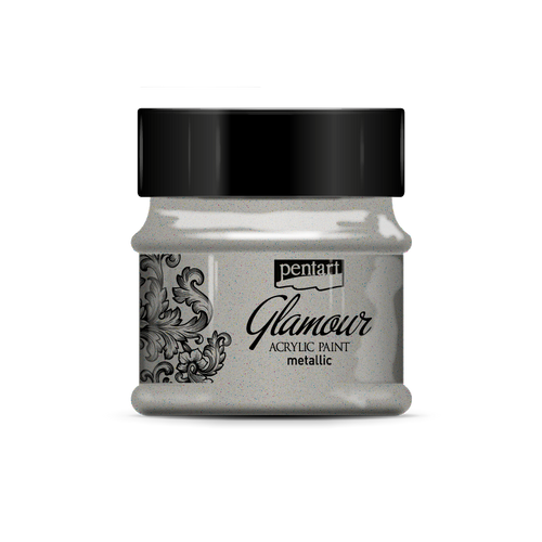 Glamour Metallic Acrylic Paint Platinum 50ml