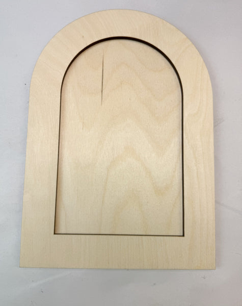 Custom two part arched style wood frame