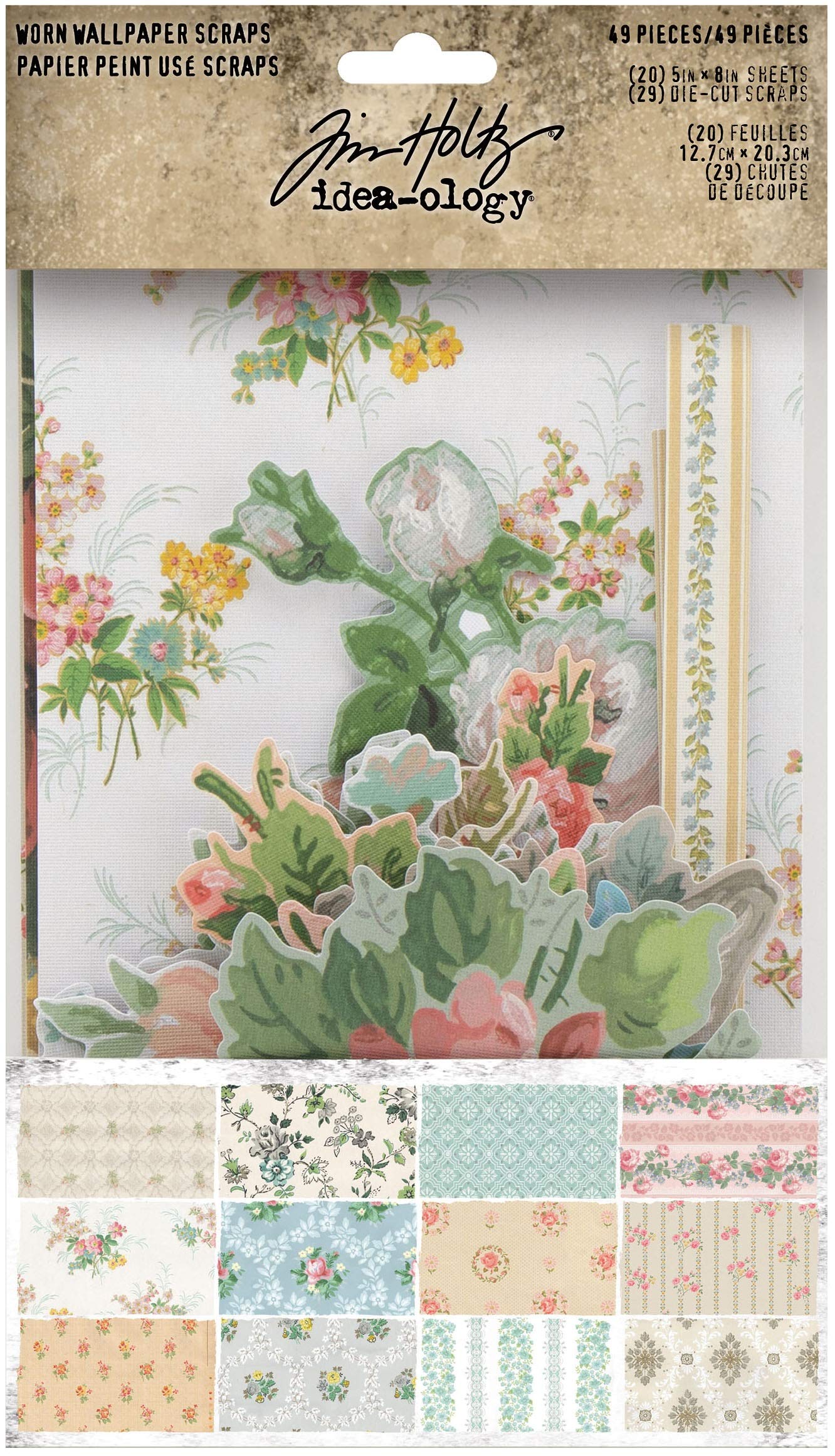 Tim Holtz Worn Wallpaper Scraps