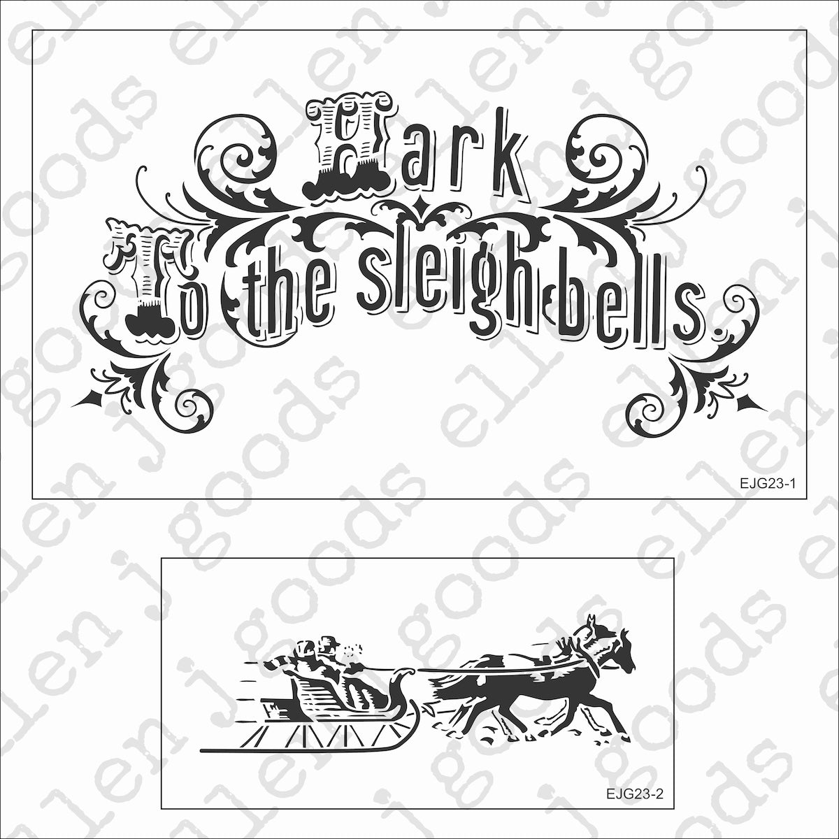 Hark the Bells 2 part stencil ejg