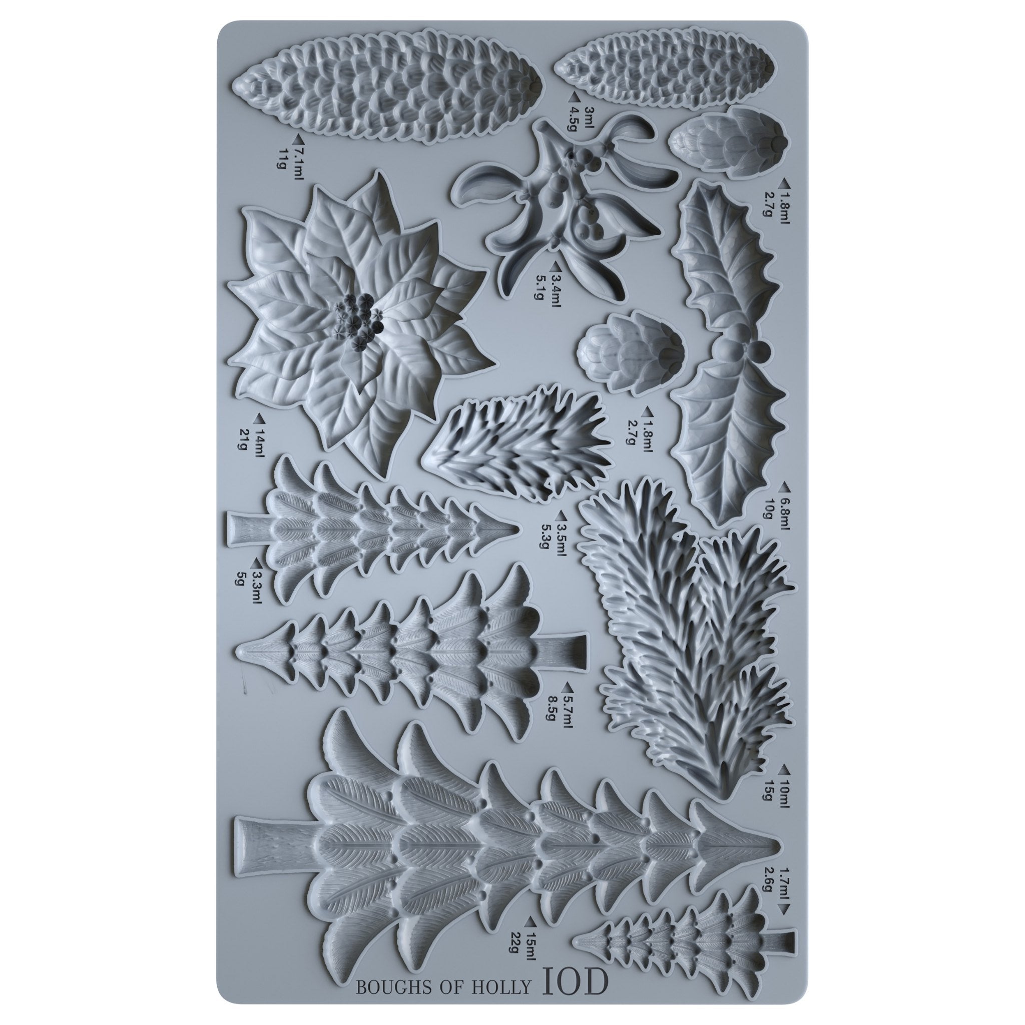 Boughs of Holly 6x10 Decor Moulds