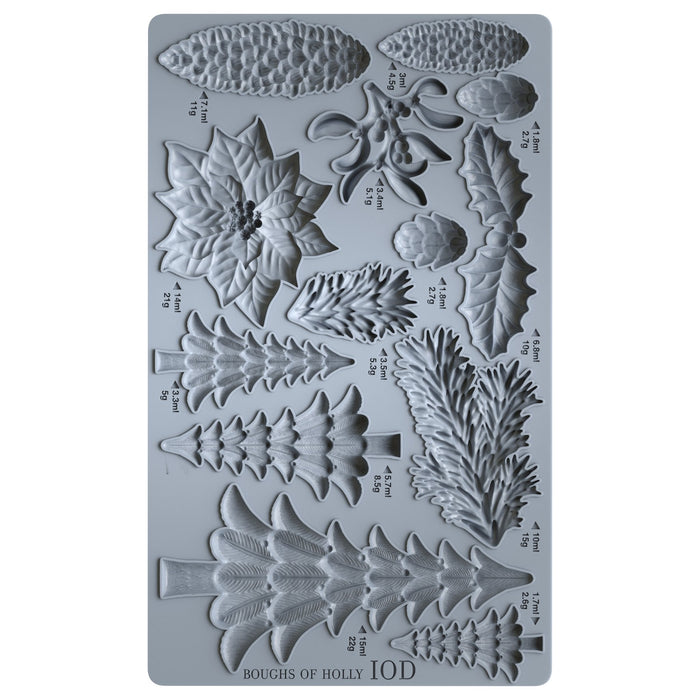 Boughs of Holly 6x10 Decor Moulds
