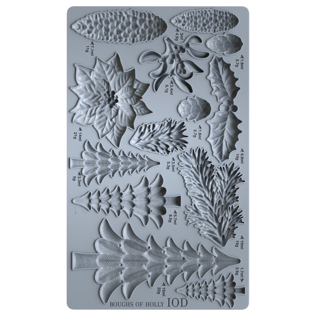 Boughs of Holly 6x10 Decor Moulds