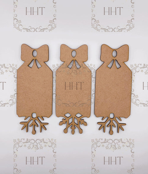 Handcrafted Holiday Traditions Bow Tags MDF Base