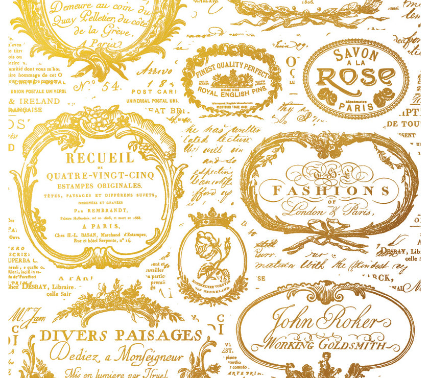 Etiquette Gilded IOD Decor Transfer