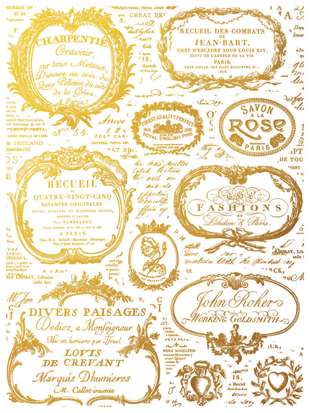 Etiquette Gilded IOD Decor Transfer