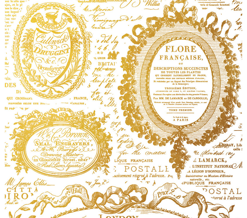 Etiquette Gilded IOD Decor Transfer