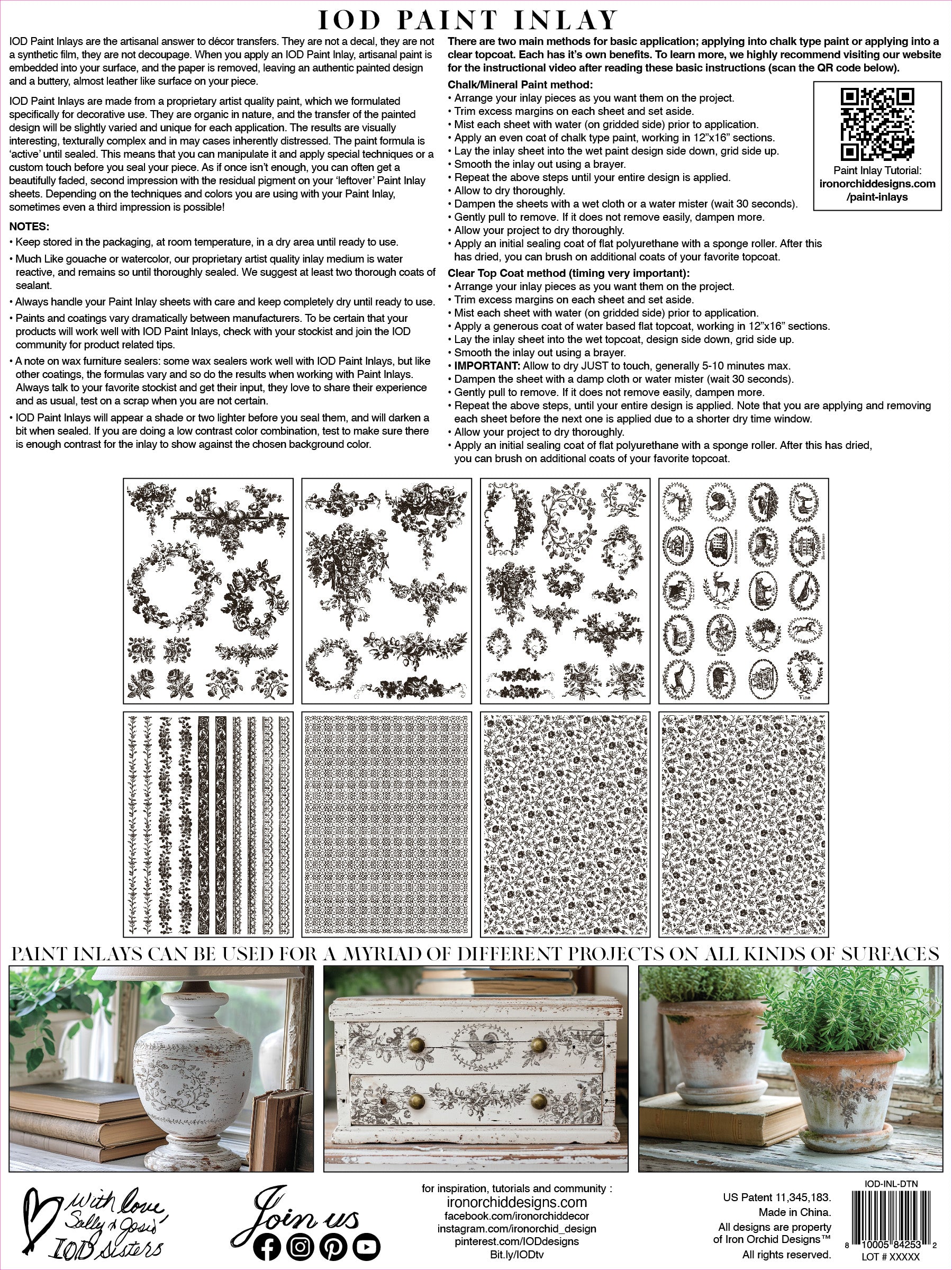 Delft Noir IOD Paint Inlay