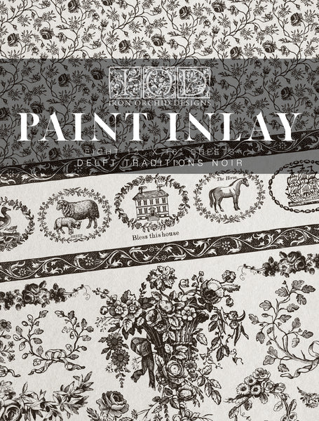 Delft Noir IOD Paint Inlay