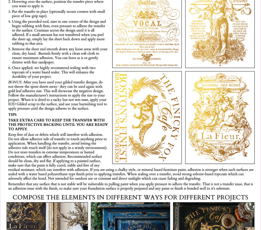 Curated Signage Gilded IOD Decor Transfer