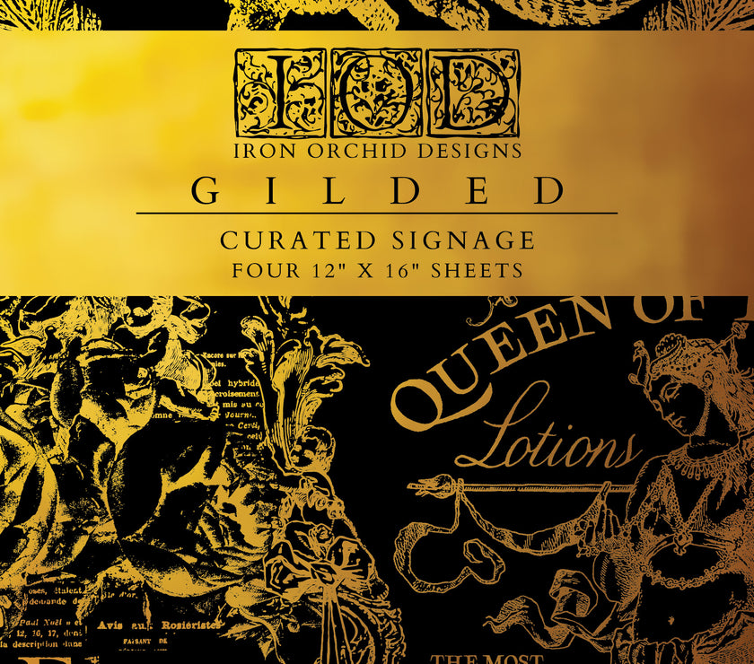 Curated Signage Gilded IOD Decor Transfer