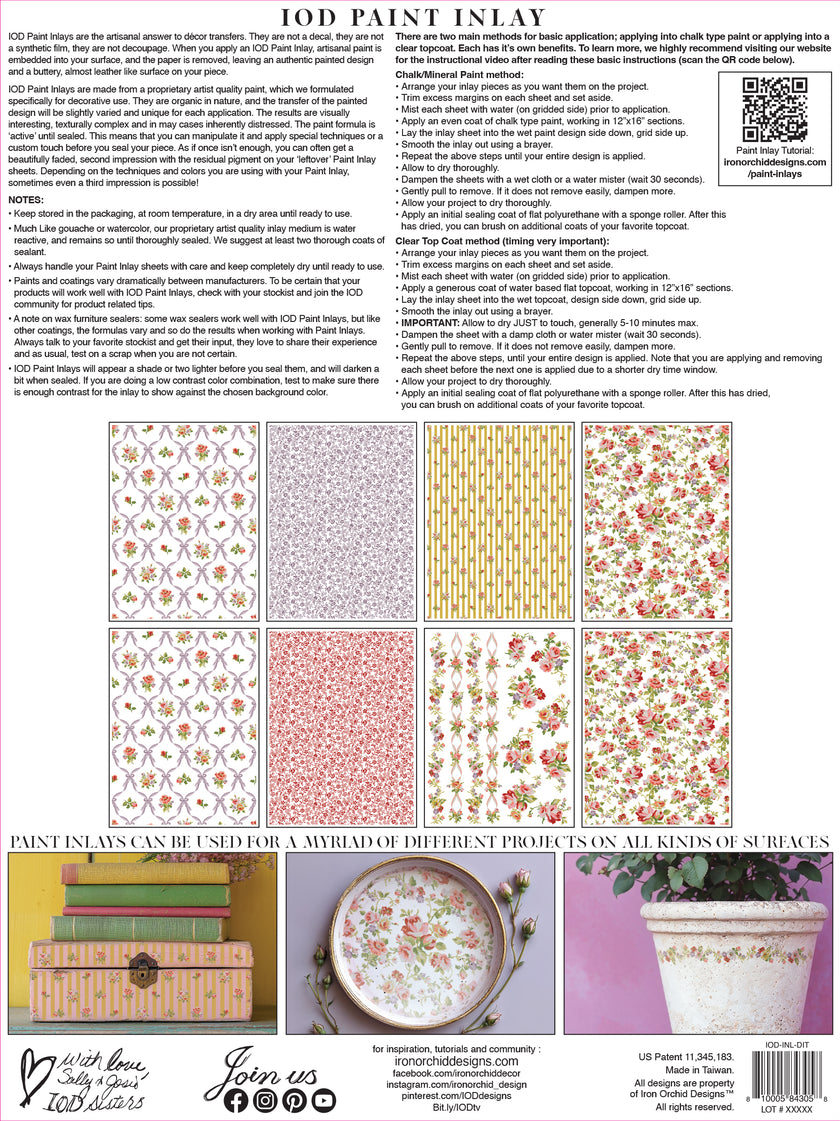 Ditsy Blooms IOD Paint Inlay 12x16 Pad