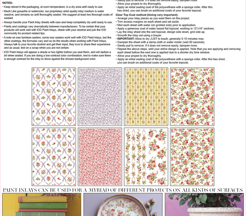 Ditsy Blooms IOD Paint Inlay 12x16 Pad