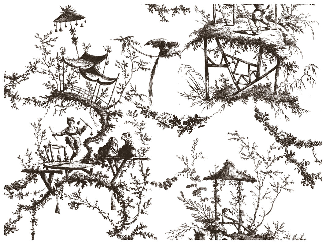 Petits Parasols Black IOD Paint Inlay