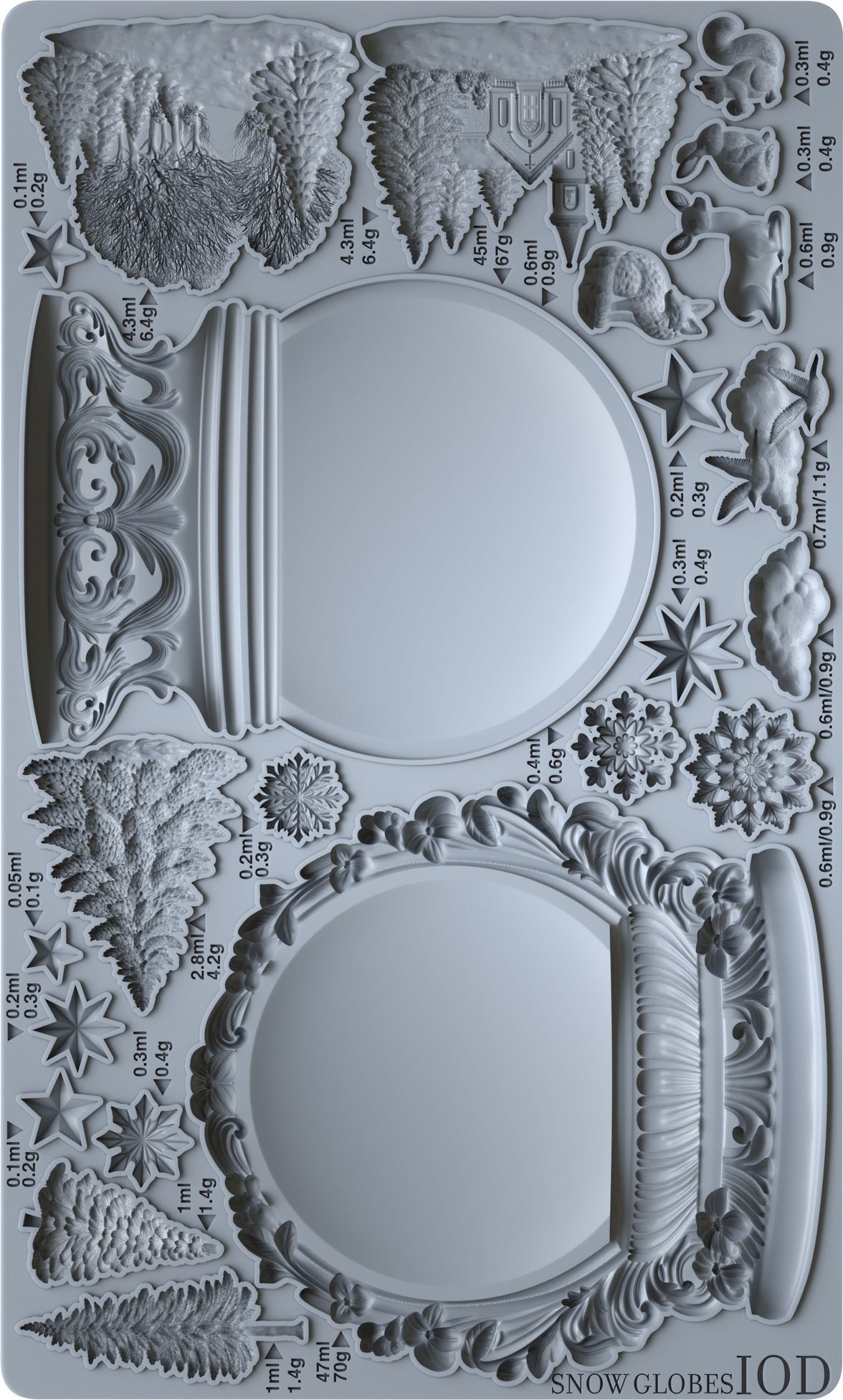 Snow Globes 6x10 IOD Mould