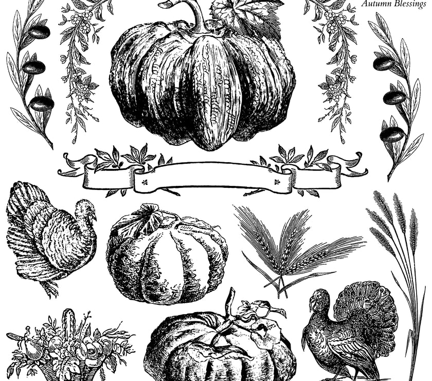 Autumn Blessings 12x12 IOD Stamp