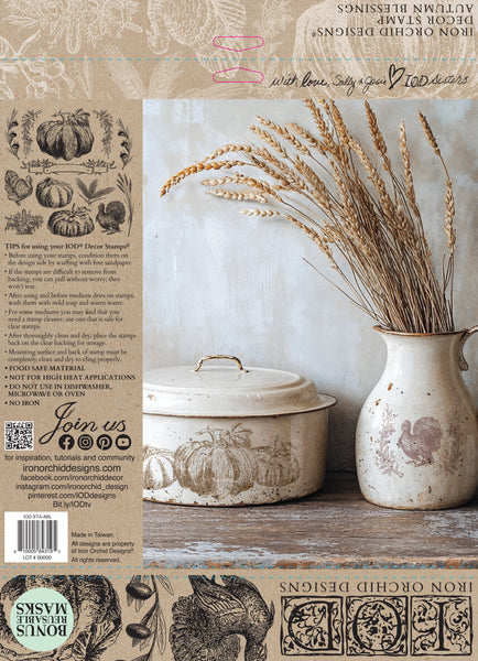 Autumn Blessings 12x12 IOD Stamp