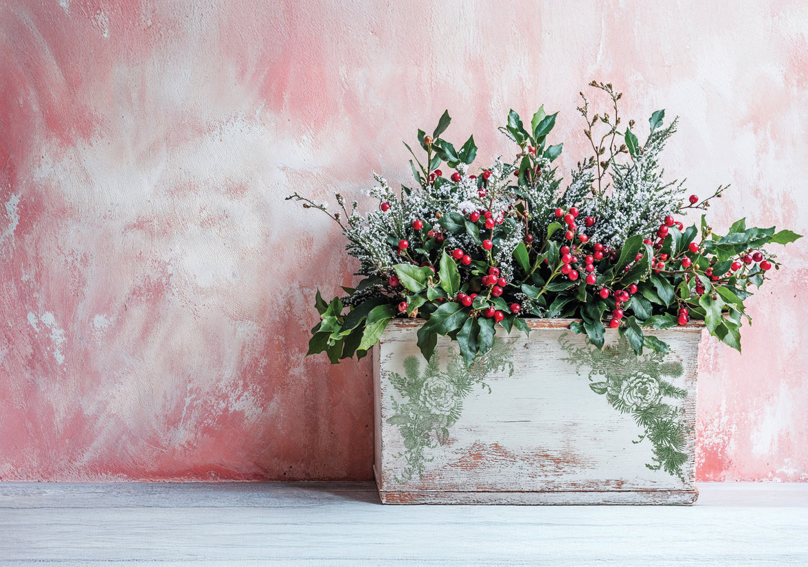 Holly & Pine 12x12 1OD Stamp