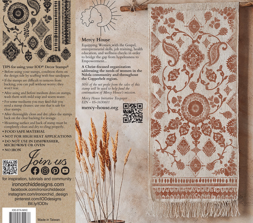 Mercy House Chitenge 12x12 IOD Stamp