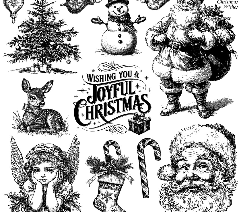 Christmas Wishes 12x12 IOD Stamp