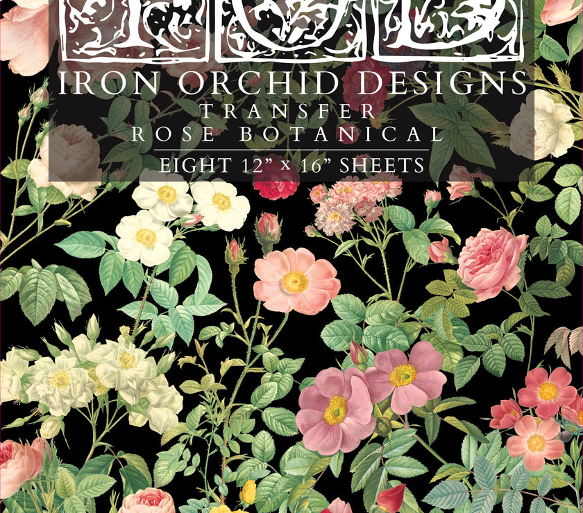 Rose Botanical  Decor IOD Transfer