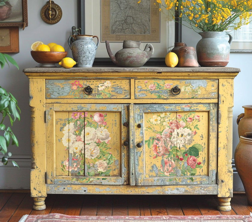 Rose Botanical  Decor IOD Transfer