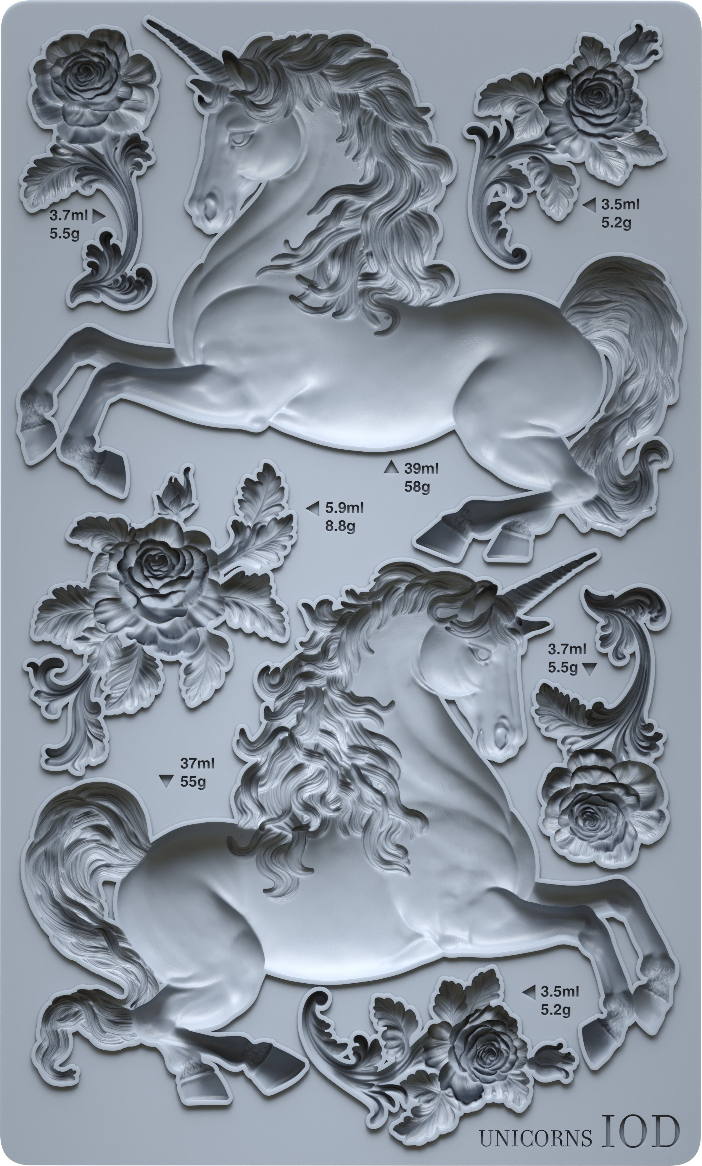 Unicorns 6x10 IOD Mould