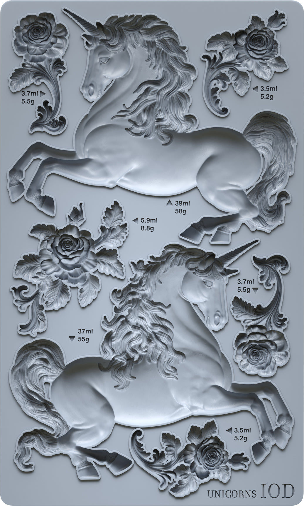 Unicorns 6x10 IOD Mould