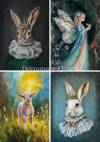 Spring '25 Four Pack, rice paper design by Decoupage queen, arts & entertainment > hobbies & creative arts > arts & crafts > art & crafting materials > art & craft paper > drawing & painting paper, for decoupage and crafting