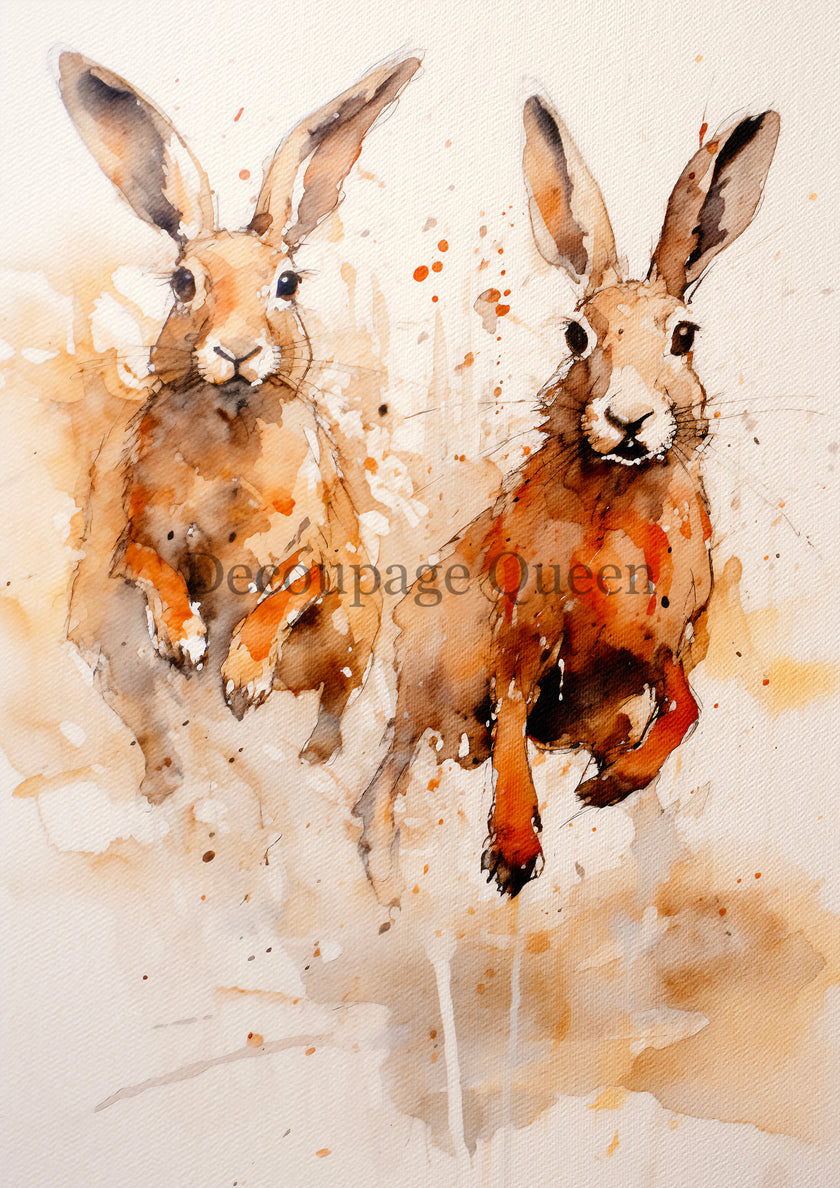 Decoupage Queen Andy Skinner Hare Spray Rice Paper
