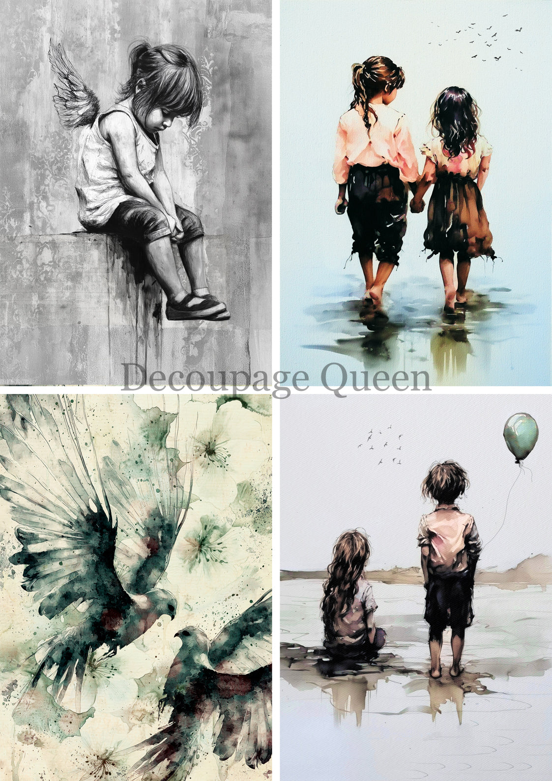 Decoupage Queen Andy Skinner Peaceful Four Pack Rice Paper