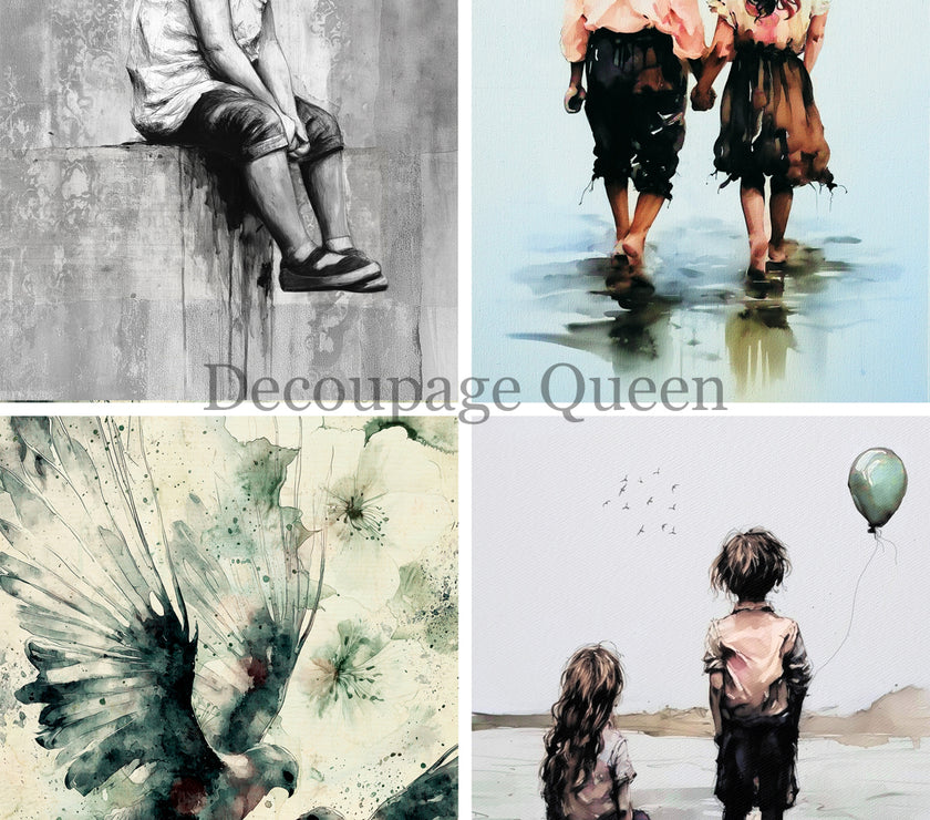 Decoupage Queen Andy Skinner Peaceful Four Pack Rice Paper