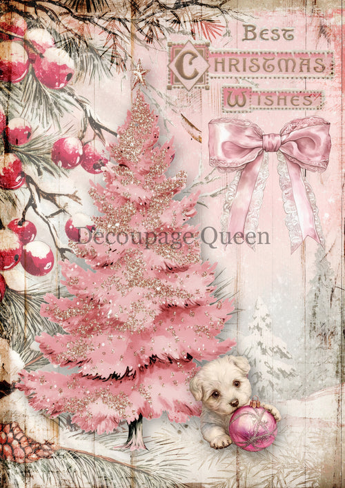 Decoupage Queen Best Christmas Wishes Rice Paper