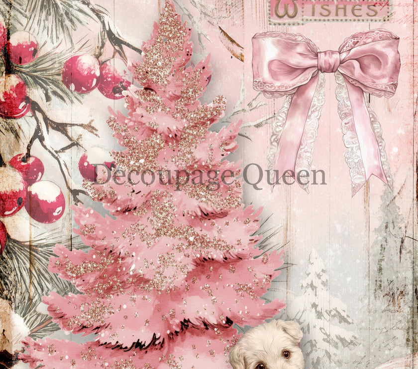 Decoupage Queen Best Christmas Wishes Rice Paper