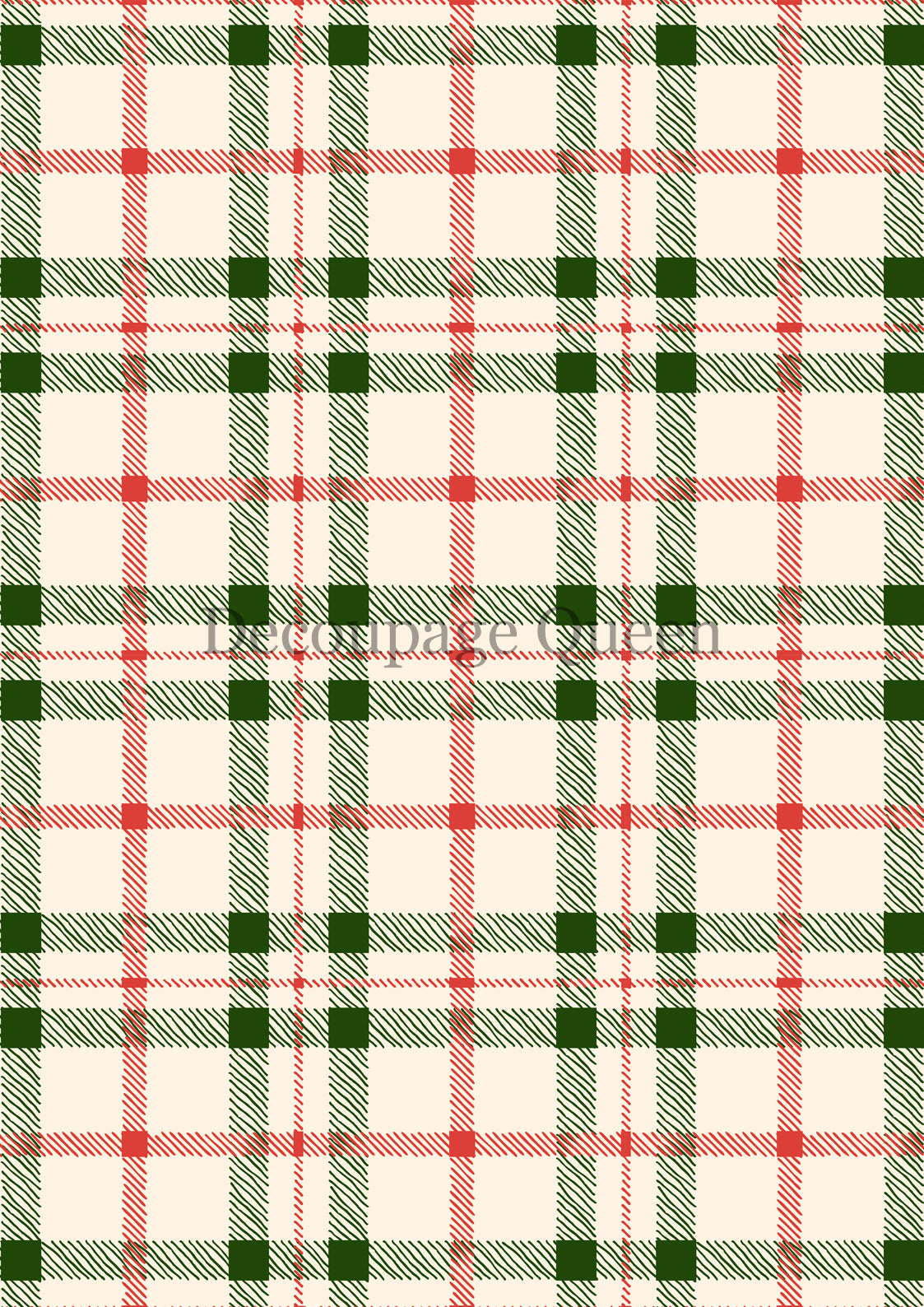 Decoupage Queen Christmas Plaid Rice Paper