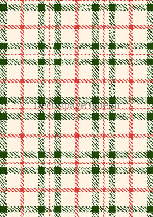 Decoupage Queen Christmas Plaid Rice Paper
