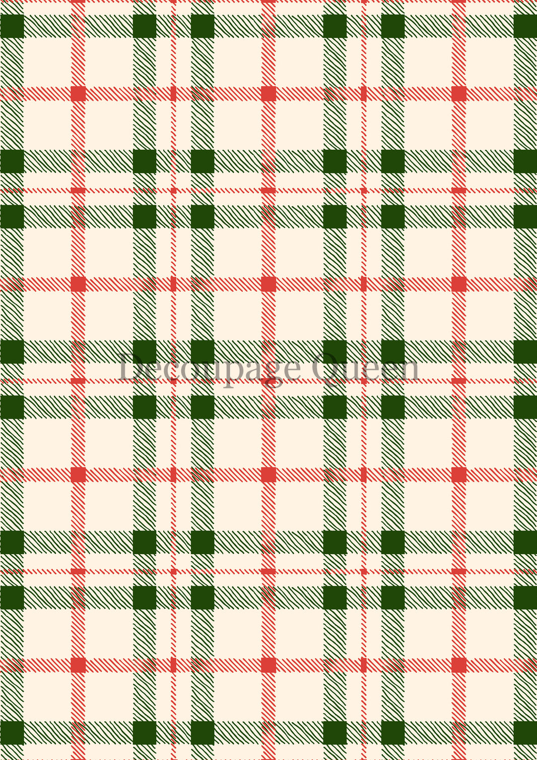 Decoupage Queen Christmas Plaid Rice Paper