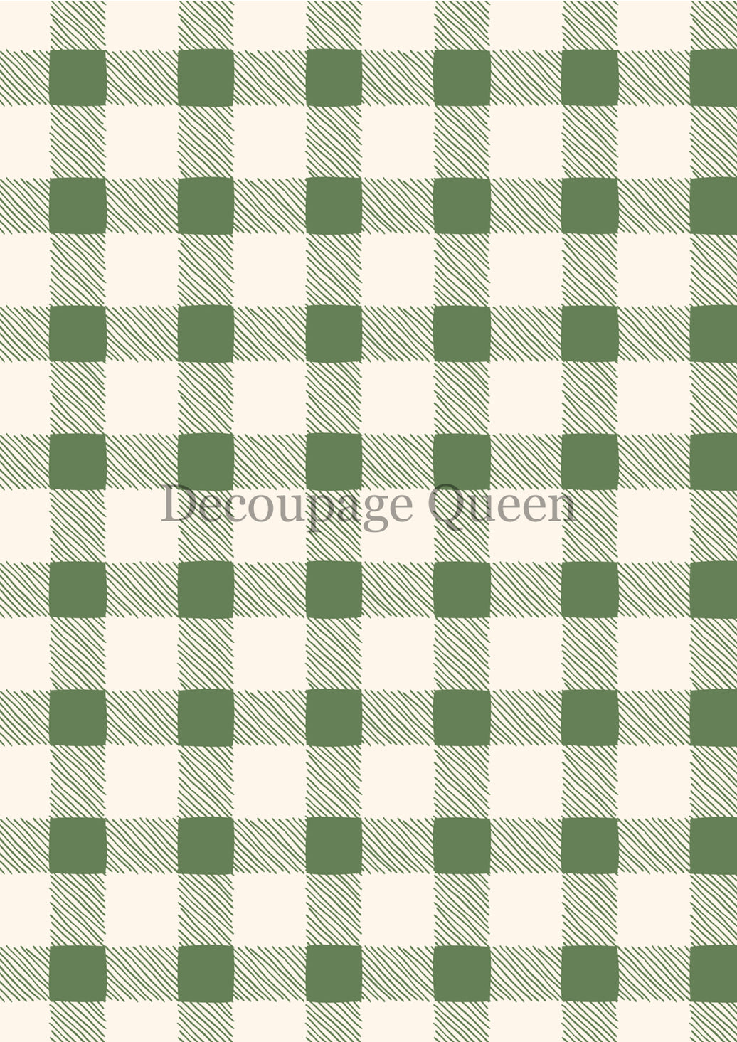 Decoupage Queen Green Checks Rice Paper