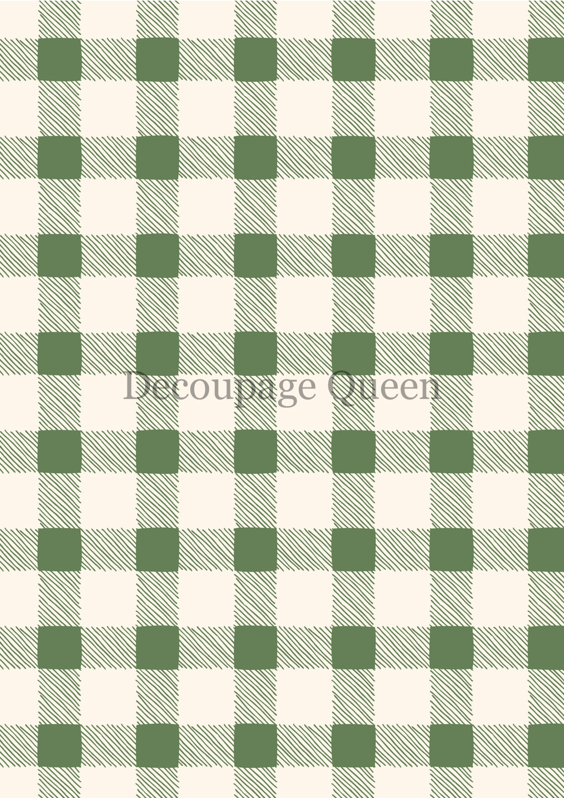 Decoupage Queen Green Checks Rice Paper