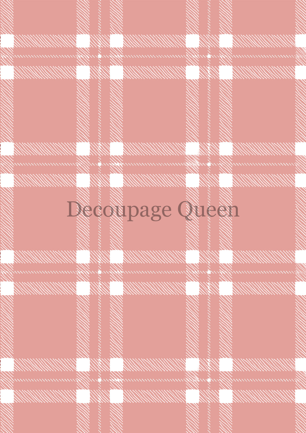 Decoupage Queen Pink Plaid Rice Paper