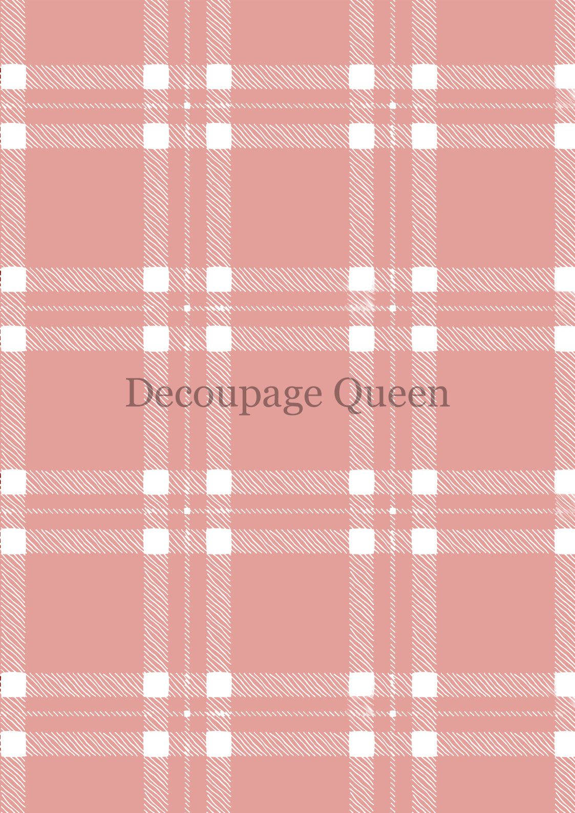 Decoupage Queen Pink Plaid Rice Paper