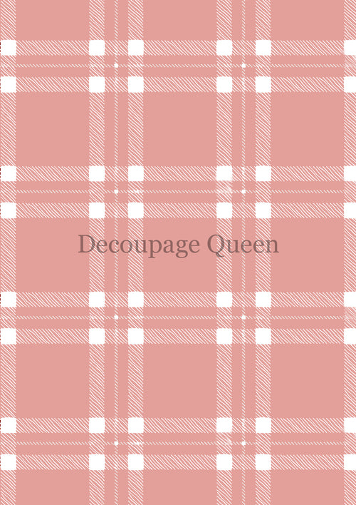 Decoupage Queen Pink Plaid Rice Paper